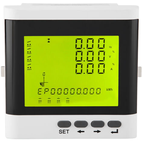 Compteur Électrique Triphasé Programmable Multifonction - Voltmètre et Ampèremètre Numérique à Affichage LED