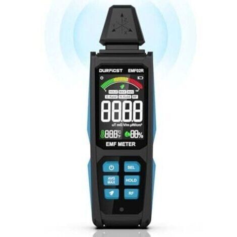 Compteur EMF, 5 en 1, détecteur de champ électromagnétique numérique rechargeable pour signaux EF, RF, MF et WiFi