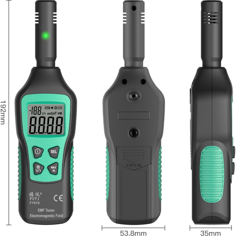 Durficst - Compteur emf, détecteur de rayonnement électromagnétique, détecteur emf lcd numérique, testeur emf pour la chasse aux fantômes, maison,