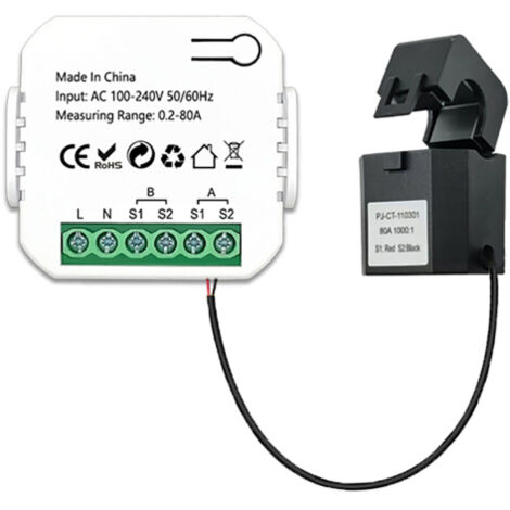 Compteur énergie intelligent Tuya ZigBee – Surveillance bidirectionnelle production/consommation – Application mobile – Pour solaire photovoltaïque – Transformateur courant