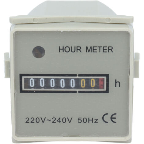 Compteur Horaire MéCanique HM2/UWZ48 AC 220-240V Compteur Horaire Mécanique pour L\'industrie Domestique,minuteur avec Boucle Fixe adaptées