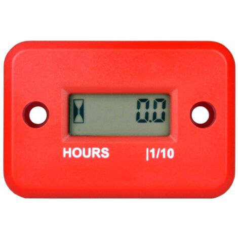 Compteur horaire moteur - 1 unité - Matériau ABS étanche IP68 - Suivi d'entretien - Convient aux tondeuses à gazon, motos, tracteurs - Rouge (rouge)