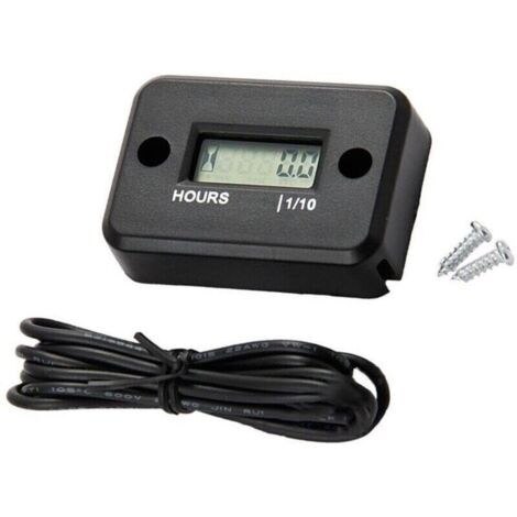 Compteur horaire numérique LCD pour moto. quad. tondeuse – Résistant à l'eau – Installation facile – Suivi précis des heures de fonctionnement