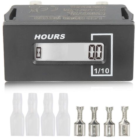 Compteur horaire numérique LCD remise à zéro IP67 étanche pour tondeuse tracteur générateur moteur.