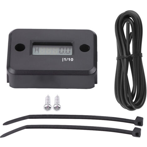 Compteur horaire numérique pour moteur à essence Racing Moto ATV Tondeuse Noir