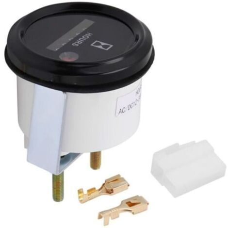 Compteur horaire précis 6 chiffres 12-36V DC AC Rond Quartz pour Bateau, Voire, Camion, Moteur
