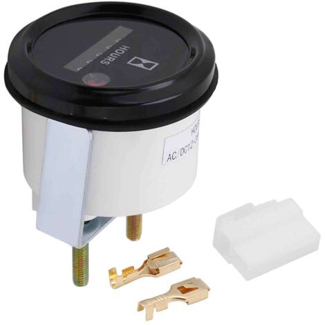 Compteur horaire quartz 12-36V DC AC – Précision ±0,01 – Design compact pour bateau, camion, moteur – Installation facile
