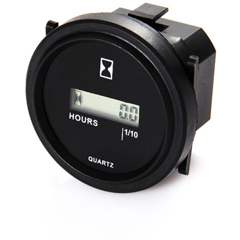 Compteur Horaire Rond LCD Compteur Horaire Quartz AC86-230V pour Chariot Fourche Chariot de golf Bateau Tracteur Générateur Moteur Tondeuse