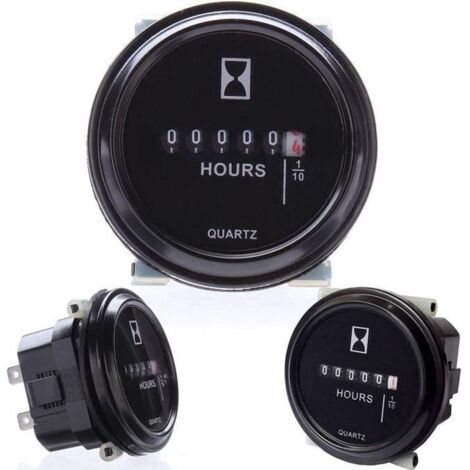 Compteur horaire, SH-1 compteur d\'heures rondes, Compteur horaire 12V 24V 36V pour tracteur de bateau Jauge ronde 2& 39 Etanche-LEY