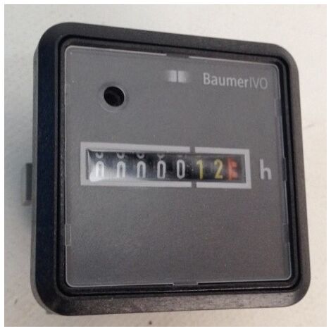 Compteur horaire totaliseur mécanique encastré 48X48mm 7 chiffres 110V CA 50Hz (11056992) sans remise à zéro BAUMER B148.002XC8C