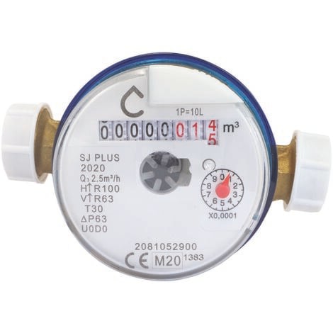 Compteur jet unique Eau froide Calibre 15 Double Mâle 20/27