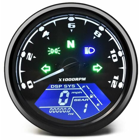 Compteur kilométrique de Moto Universel LCD Compteur de Vitesse numérique jauges de Tachymètre avec veilleuse adaptée à la Moto 12V la Plus Populaire 56Vingt