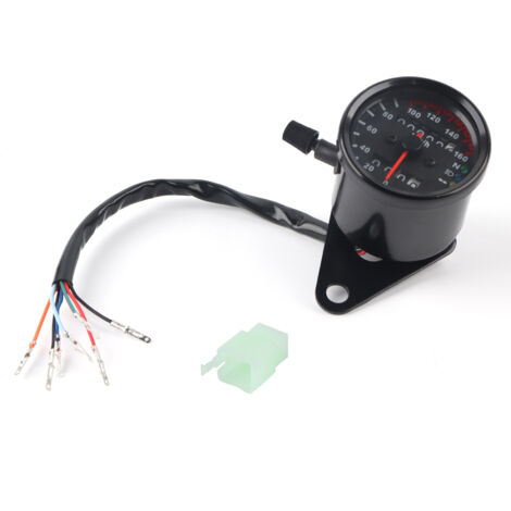 Compteur kilométrique moto universel compteur de vitesse double lecture Signal KM/H noir