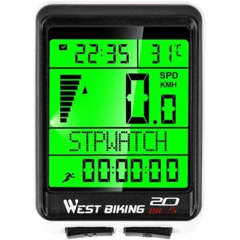Compteur kilométrique sans fil pour vélo avec rétroéclairage 5 langues Imperméable Compteur kilométrique pour vélo