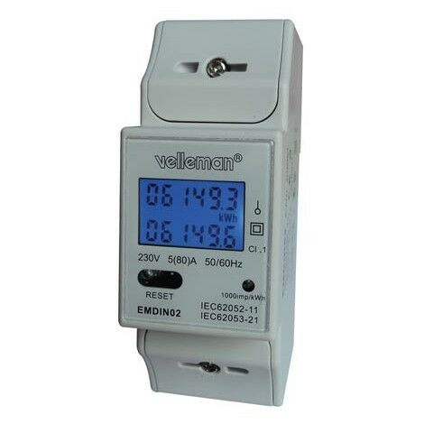 M/ètre Monophas/é /à Deux Fils de Rail D/énergie /électrique de Compteur D/énergie /électrique de Kilowatt-Heure de KWH 220v LCD 2P 5 80 Compteur /électrique de KWh A 50 // 60Hz