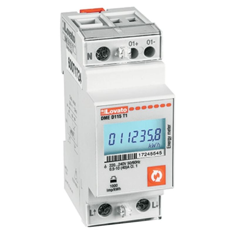 Compteur d'énergie numérique monophasé Lovato 2U 40A 220-240VAC DMED115T1