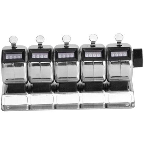 Compteur Manuel Mécanique 4 Chiffres Métal Acier Inoxydable Lot 5 Unités Quincaillerie