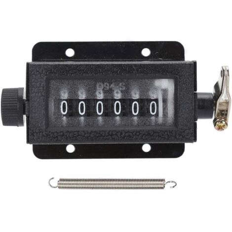 Compteur Mécanique 6 Chiffres 2 Pièces Compteur de Course Traction Manuelle Ressort Presse à Poinçonner