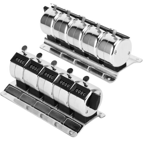Compteur mécanique en métal, clicker manuel à 4 chiffres, 5 unités, outils de quincaillerie de comptage en acier inoxydable