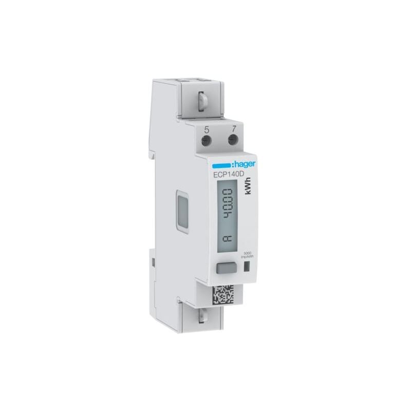 Hager - 1 Phase kWhmeter direct 40A 1 Module S0 mid ECP140D