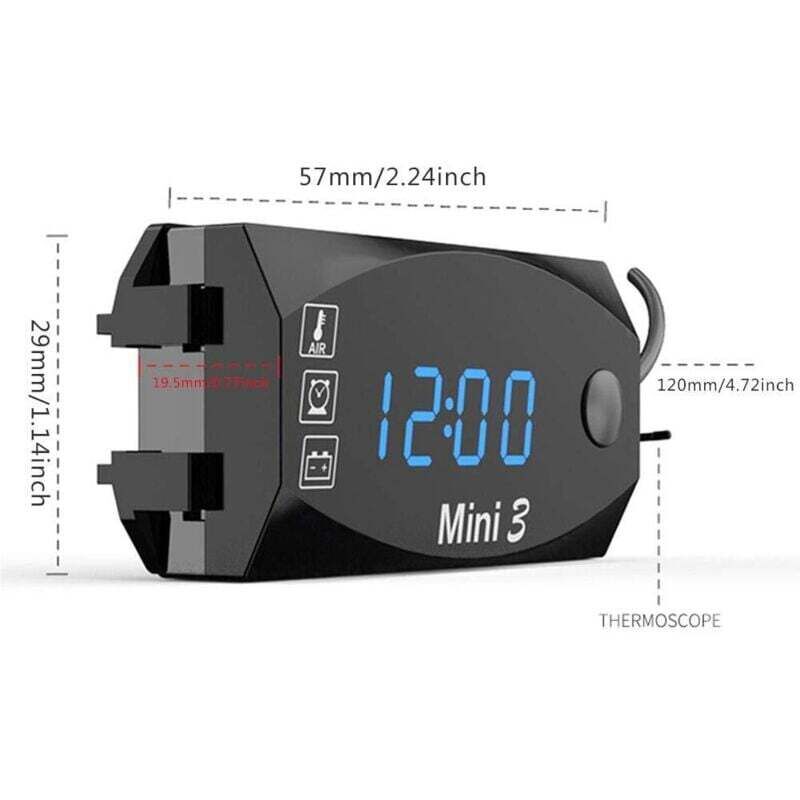 Compteur Moto Digital - Compteur Moto Universel, 6V-30V Moto Horloge Électronique Thermomètre Voltmètre IP67 Étanche À La Poussière Étanche Montre LED