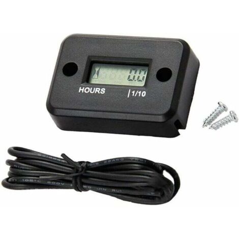 Compteur Moto,Étanche Affichage LCD Compteur horaire numérique Minuterie de jauge pour Quad Moto Motoneige motocross pit bike tondeuse à gazon tracteur camion