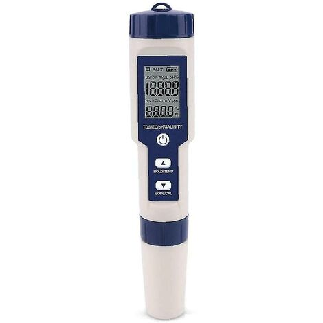 Compteur numérique 5 en 1 Tds/Ec/Ph/salinité/température testeur de surveillance de la qualité de l'eau