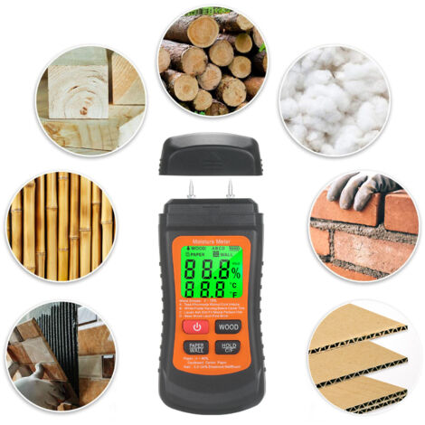 Compteur Numérique d'Humidité du Bois et des Murs avec Thermomètre Intelligent pour la Mesure Précise - KZQ