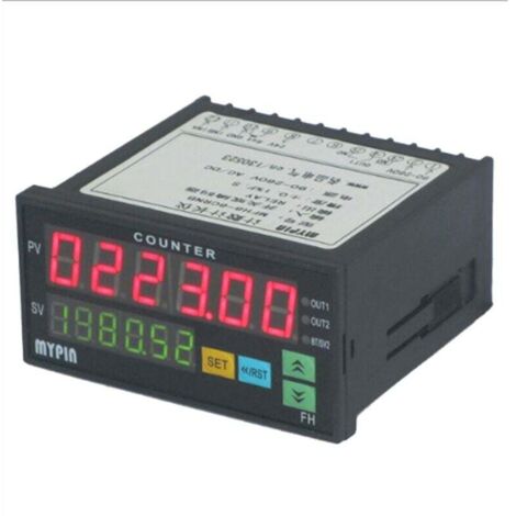 Compteur Numérique Double Affichage 6 Chiffres LED Mesureur de Longueur Noir