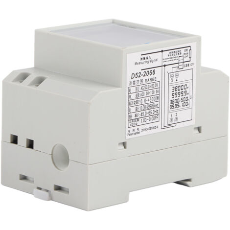 Compteur numérique monophasé D52-2066, mesure de puissance AC 250-450V, affichage LCD tension courant, 0-30000W, installation rail DIN