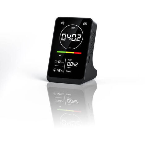 Compteur qualité d’air 4 en 1 CO2 TVOC, testeur portable température et humidité, capteur NDIR, affichage numérique avec fonction alarme,de dyk.Trywise