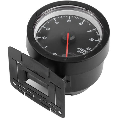 Compteur RPM 0‑9000 65mm Éclairage LED Blanc/Rouge 12V pour Voiture
