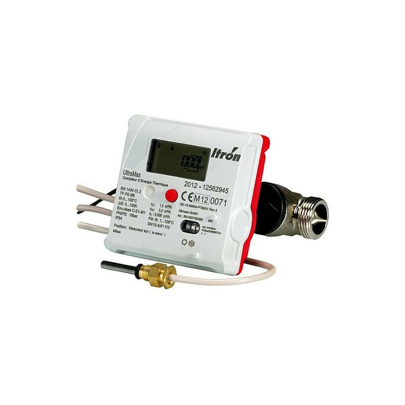 Compteur thermique Ultramax Itron DN15, fileté 20x27, sonde ultrason - immersion directe Mbus