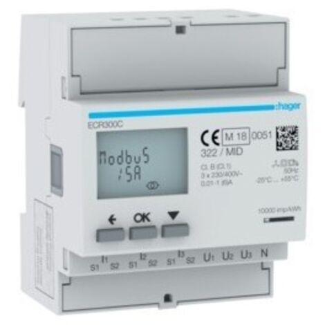 COMPTEUR TRI IND. MODBUS MID - GESTION DU BATIMENT HAGER ECR300C