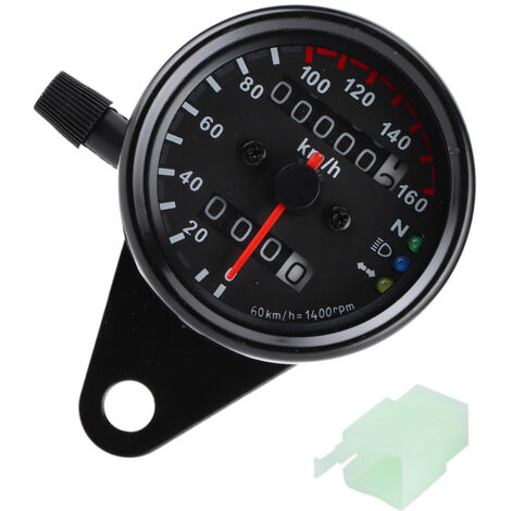 Compteur universel moto double lecture KM/H MPH noir