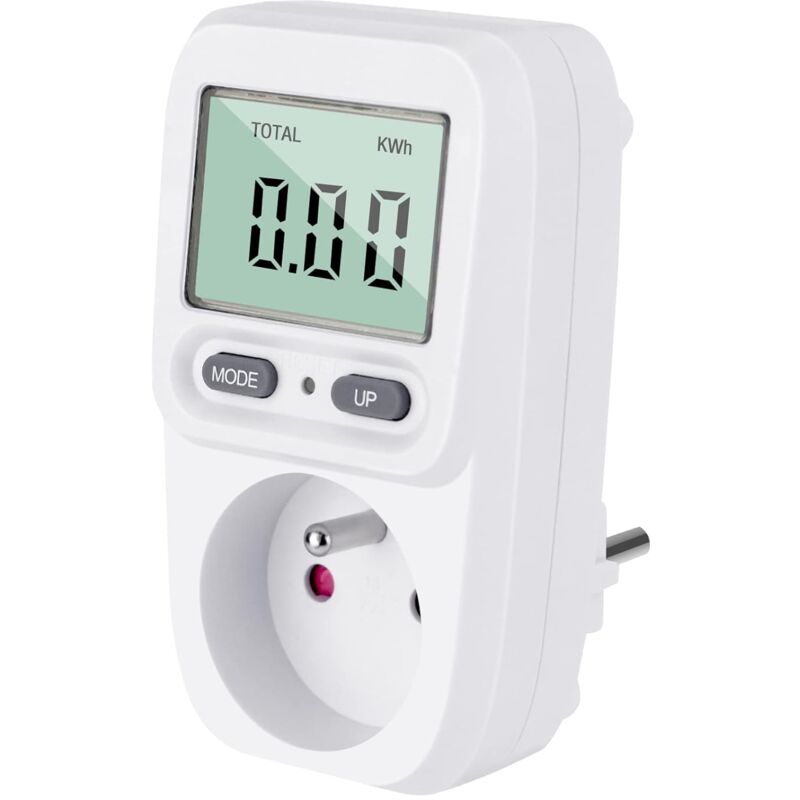 Compteurs d'énergie Wattmètre Prise Consommation Electrique, Contrôleur de Prise Compteur Kwh Puissance Maximum 3680W 16A pour Économie d'Energie