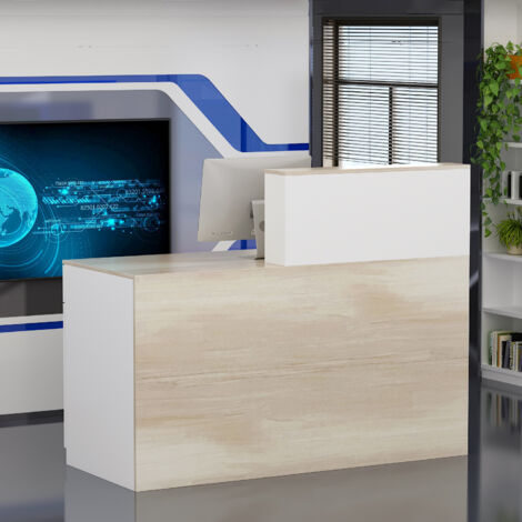 Comptoirs De Vente En MDF Blanc à LED Blancs Ensemble Apollo LM60 K900 3 Unites De Rangement Etageres Internes Portes 97120260