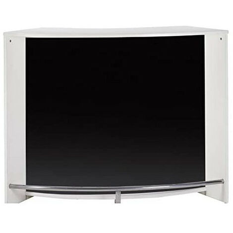 Comptoir de bar 2 portes blanc et noir Snack 134cm