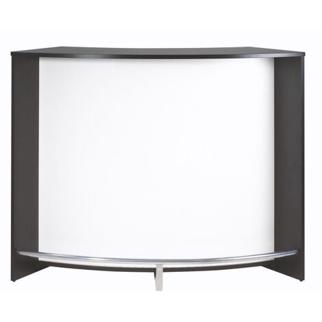 Comptoir de bar 2 portes noir et blanc Snack 134cm