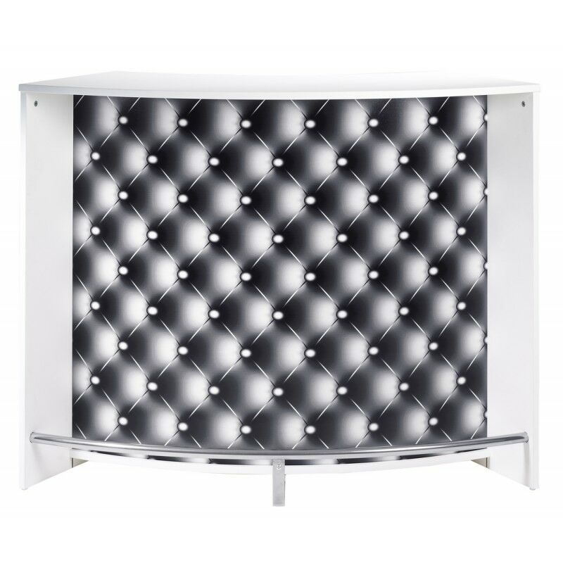 Les Tendances - Meuble Bar, Meuble Comptoir Blanc 135 cm - Coloris: Capitons 911