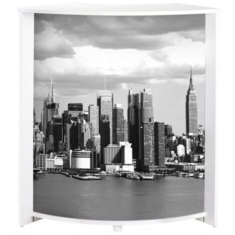 Comptoir de bar blanc et imprimé Manhattan Snack 96cm