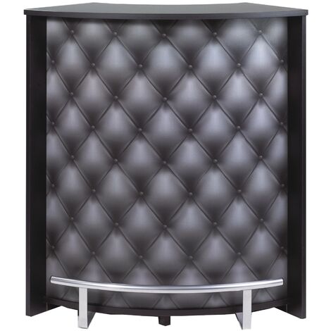 Comptoir de bar noir et imprimé capiton noir Snack 96cm