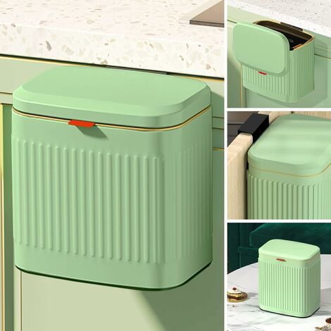 JINGAN Composteur de Cuisine - Poubelle Suspendue avec Couvercle pour Porte  d'armoire de Cuisine | Poubelle à Compost intérieure en métal galvanisé de
