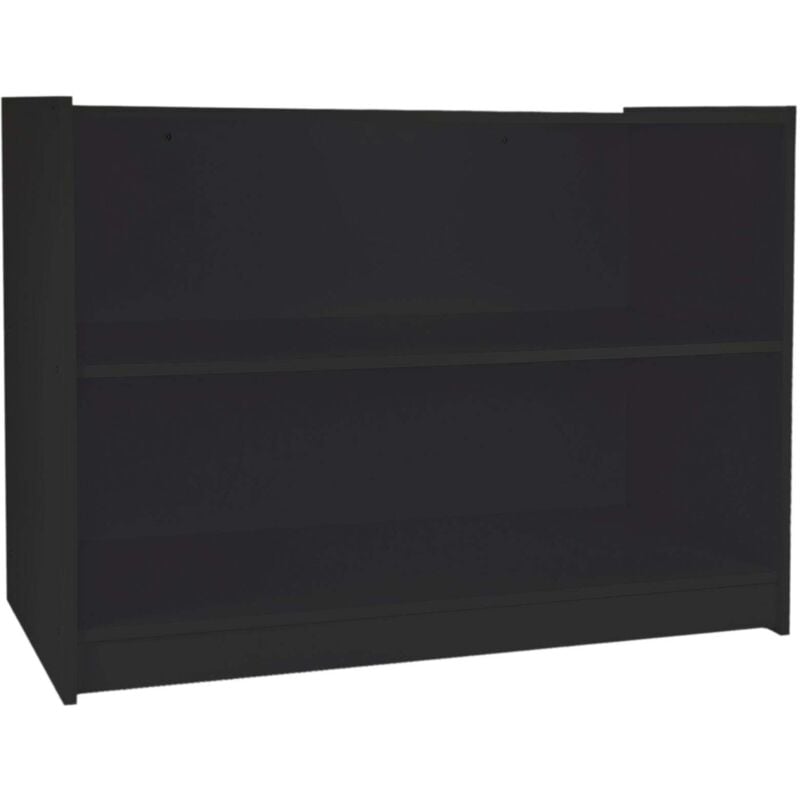 Monster-shop - Comptoir de Présentation de Marchandises Noir en mdf - 60 x 120 x 90cm - Meuble d'Accueil A1200 pour Magasin, Vitrine [Livré à Plat]