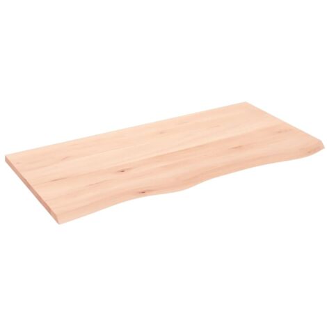 Comptoir de salle de bain 100x50x2 cm bois massif non traité CFW213899