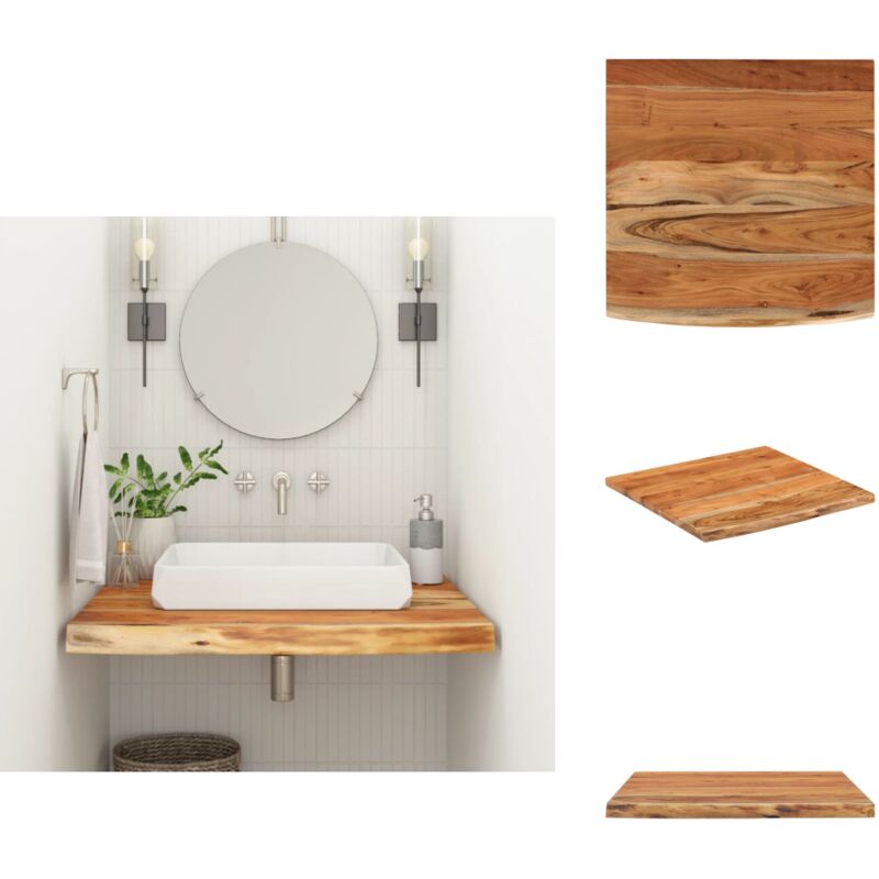 Comptoir de salle de bain 60x60x2,5 cm carré bois massif acacia - Comptoir De Salle De Bain - Comptoirs De Salle De Bain - Comptoir En Bois - Plan De