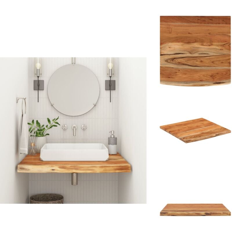 Comptoir de salle de bain 60x60x3,8 cm carré bois massif acacia - Comptoir De Salle De Bain - Comptoirs De Salle De Bain - Comptoir En Bois - Plan De