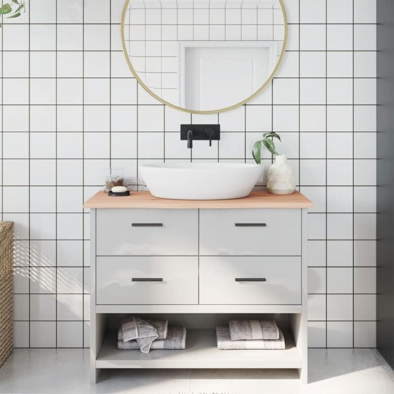 Vidaxl - Comptoir de salle de bain 100x30x2 cm bois massif non traité