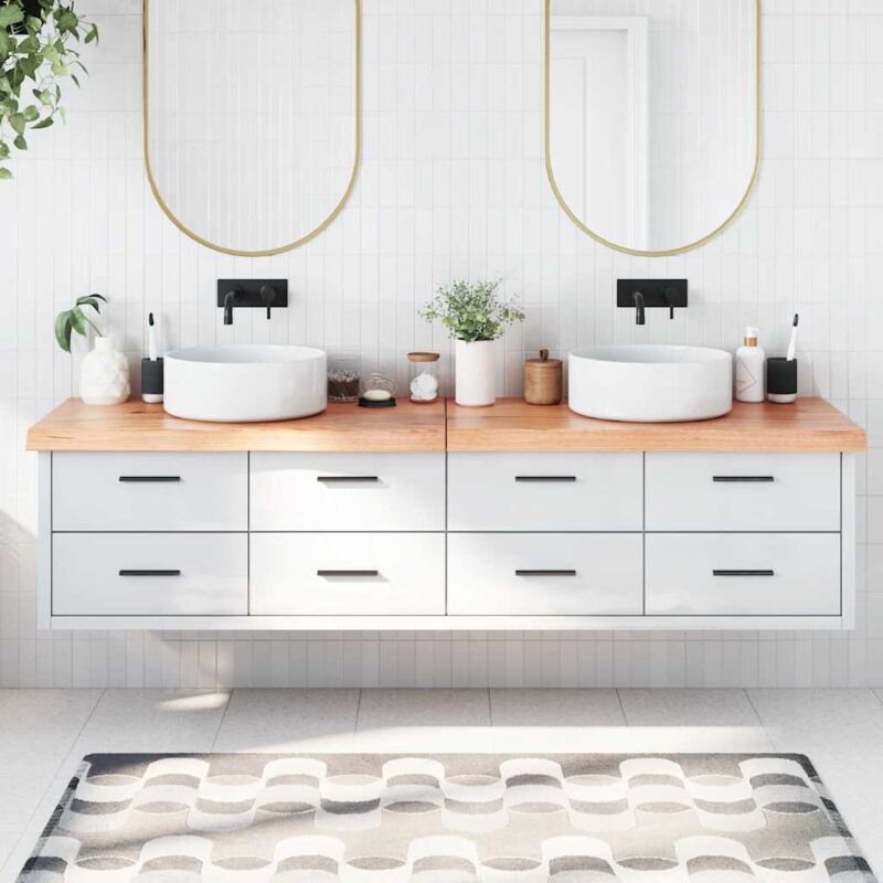 Vidaxl - Comptoir de salle de bain marron 200x50x(2-6) cm bois traité