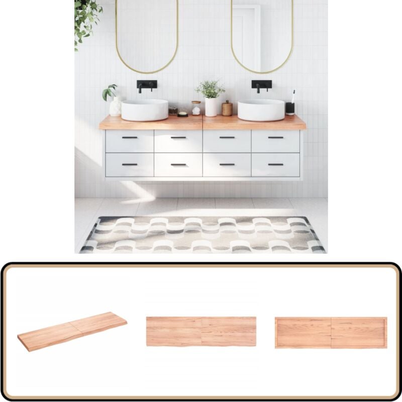 Vidaxl - Comptoir de salle de bain marron 180x50x(2-6) cm bois traité - Comptoir Salle De Bain - Comptoir Bois - Plan De Travail Salle De Bain